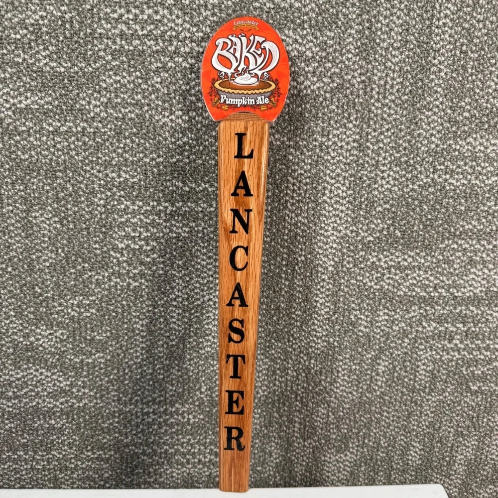 Lancaster Brewing Baked Pumpkin Ale Beer Tap Handle Wood Orange Collectible